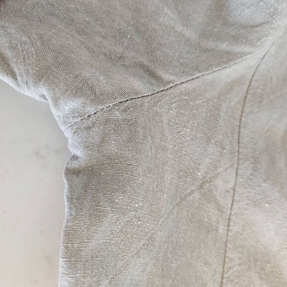 Eileen Fisher Washed Linen Tie Jacket Sz XL Beige Open Front Lagenlook Italian - Picture 10 of 10